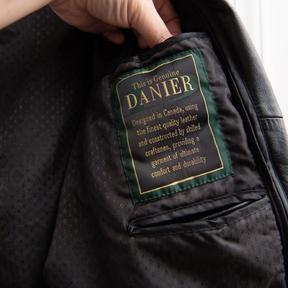 DANIER Men's Black Leather Jacket Size XL- Removable Layers VINTAGE High Quality - Picture 6 of 8